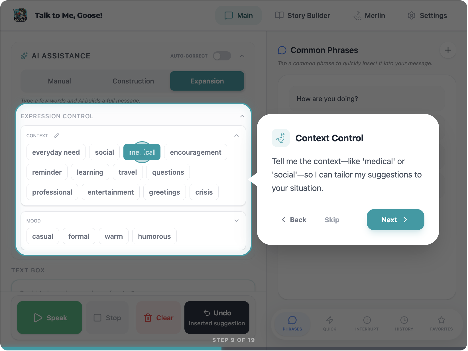 Onboarding - context control